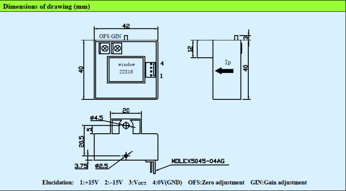 Trasduttore corrente ad effetto hall per la saldatrice/attrezzatura CS600N di automazione