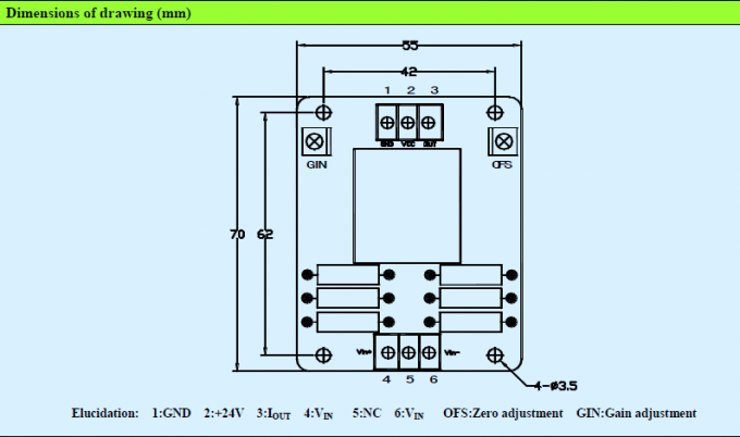 Installazione facile A-VSM800DAT del sensore ad effetto hall di tensione di alta precisione